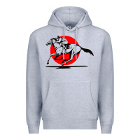 Heather Grey horse racing Premium Hoodie - artisFamous