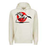 Oatmeal Heather horse racing Premium Hoodie - artisFamous