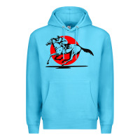Ocean Blue horse racing Premium Hoodie - artisFamous