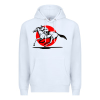White horse racing Premium Hoodie - artisFamous