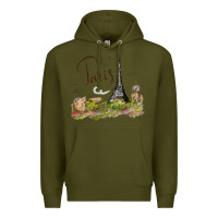 Army Green paris Premium Hoodie - artisFamous