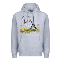 Heather Grey paris Premium Hoodie - artisFamous