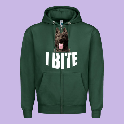 I Bite Zipper Hoodie Designed By Bettercallsaul