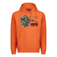 Carrot he is risen matthew 28 6 cross with butterflies cowhide background Premium Hoodie - BarkalooDesign