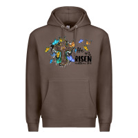 Coffee he is risen matthew 28 6 cross with butterflies cowhide background Premium Hoodie - BarkalooDesign