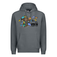 Rock he is risen matthew 28 6 cross with butterflies cowhide background Premium Hoodie - BarkalooDesign