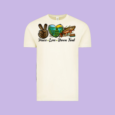 Peace Love Brown Trout Vintage Tee Designed By Lillyallendesigns