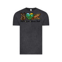 Vintage Black Peace Love Brown Trout Vintage Tee - LillyAllenDesigns