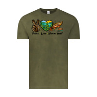 Vintage Olive Peace Love Brown Trout Vintage Tee - LillyAllenDesigns