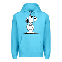 Ocean Blue cool dog Premium Hoodie - artisFamous