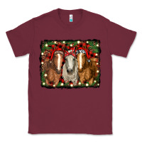 Burgundy Christmas horses Classic Tee - RanaPortraitStore