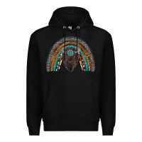 Black western rainbow with bison Premium Hoodie - RanaPortraitStore