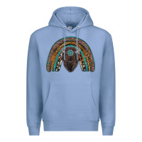 Colony Blue western rainbow with bison Premium Hoodie - RanaPortraitStore