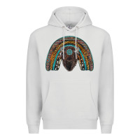 Dove Grey western rainbow with bison Premium Hoodie - RanaPortraitStore