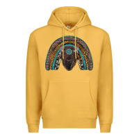 Mustard western rainbow with bison Premium Hoodie - RanaPortraitStore