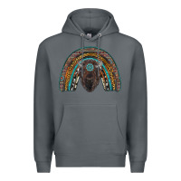 Rock western rainbow with bison Premium Hoodie - RanaPortraitStore