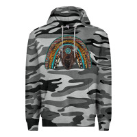 Slate Camo western rainbow with bison Premium Hoodie - RanaPortraitStore