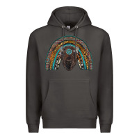 Smoke western rainbow with bison Premium Hoodie - RanaPortraitStore