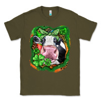 Army Green St. Patrick's day cow Classic Tee - FaDigitalArtStudio