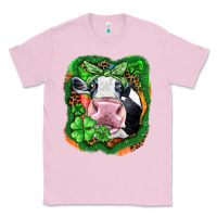 Bubblegum Pink St. Patrick's day cow Classic Tee - FaDigitalArtStudio