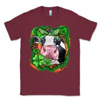 Burgundy St. Patrick's day cow Classic Tee - FaDigitalArtStudio
