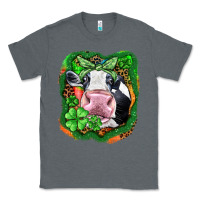 Charcoal Heather St. Patrick's day cow Classic Tee - FaDigitalArtStudio