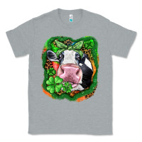 Heather Grey St. Patrick's day cow Classic Tee - FaDigitalArtStudio