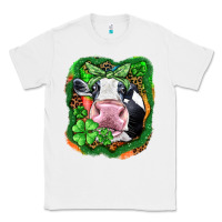 White St. Patrick's day cow Classic Tee - FaDigitalArtStudio