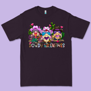 Howdy Valentines Premium Tee Designed By Cowhidedigitalart