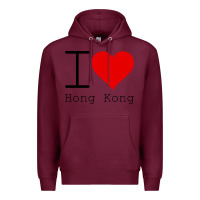 Burgundy i love hong kong Premium Hoodie - artisFamous