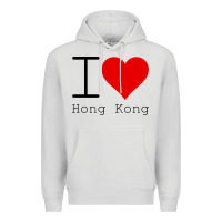Dove Grey i love hong kong Premium Hoodie - artisFamous