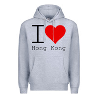 Heather Grey i love hong kong Premium Hoodie - artisFamous