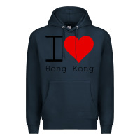 Navy i love hong kong Premium Hoodie - artisFamous