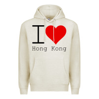 Oatmeal Heather i love hong kong Premium Hoodie - artisFamous