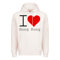 Pale Pink i love hong kong Premium Hoodie - artisFamous