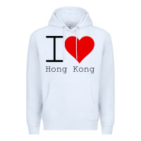 White i love hong kong Premium Hoodie - artisFamous