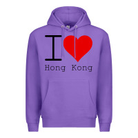 Purple i love hong kong Premium Hoodie - artisFamous