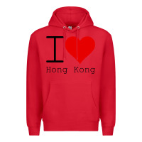 Red i love hong kong Premium Hoodie - artisFamous