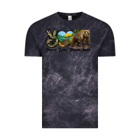 Cloud Black Peace Love Brown Bear Vintage Tee - LillyAllenDesigns