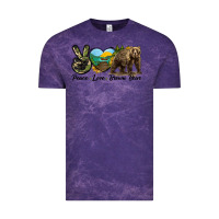 Cloud Purple Peace Love Brown Bear Vintage Tee - LillyAllenDesigns