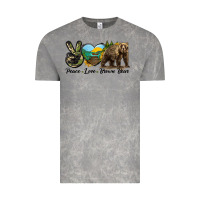 Cloud Rock Peace Love Brown Bear Vintage Tee - LillyAllenDesigns