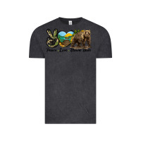 Vintage Black Peace Love Brown Bear Vintage Tee - LillyAllenDesigns
