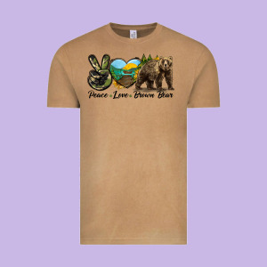 Peace Love Brown Bear Vintage Tee Designed By Lillyallendesigns