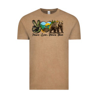 Vintage Coffee Peace Love Brown Bear Vintage Tee - LillyAllenDesigns