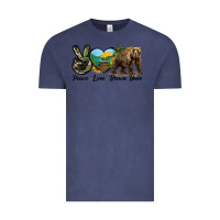Vintage Denim Peace Love Brown Bear Vintage Tee - LillyAllenDesigns