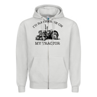 Dove Grey I D Rather Be On My Tractor Zipper Hoodie - Bettercallsaul