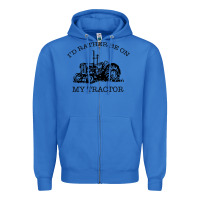 True Royal I D Rather Be On My Tractor Zipper Hoodie - Bettercallsaul