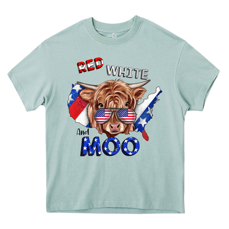 Red White And Moo Cow Heavy Core Tee by RanaPortraitStore | Teevron