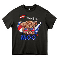 Asphalt Red White And Moo Cow Heavy Core Tee - RanaPortraitStore