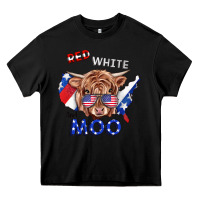 Black Red White And Moo Cow Heavy Core Tee - RanaPortraitStore